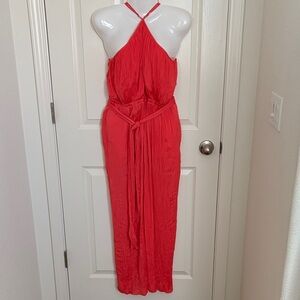 Banana Republic Vibrant Red Crisscross Jumpsuit